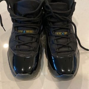 Jordan11 black/black/blue jumpman and sole $125 The price is the price